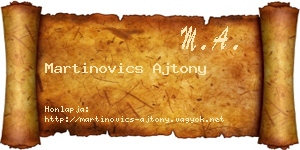 Martinovics Ajtony névjegykártya
